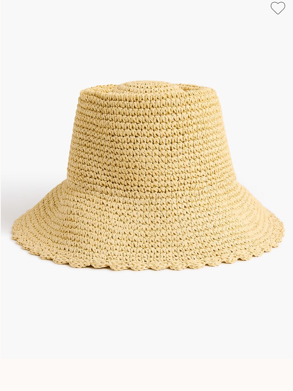 J. Crew Straw Crochet Bucket Hat in Light Yellow - Picture 1 of 5